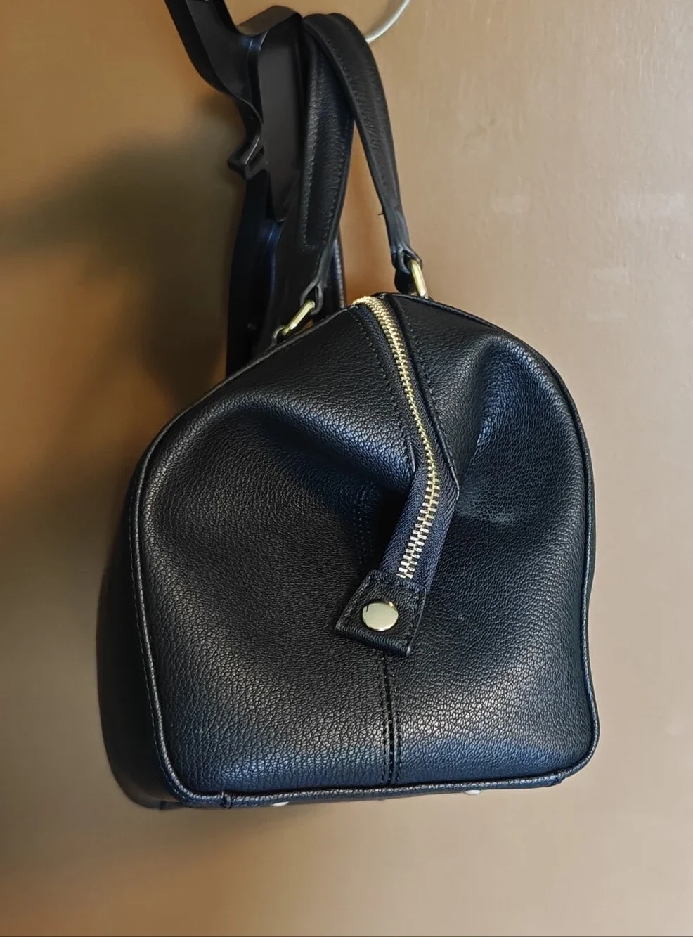 Ora Delphine Josie Black Leather Satchel Handbag